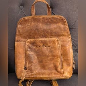 Beautiful Distressed Brown Leather Women’s Backpack Purse Bag - EUC